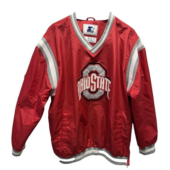 Vintage Ohio State Buckeyes Starter Windbreaker Men's Sz XXL Pullover Jacket 90s - Picture 1 of 6